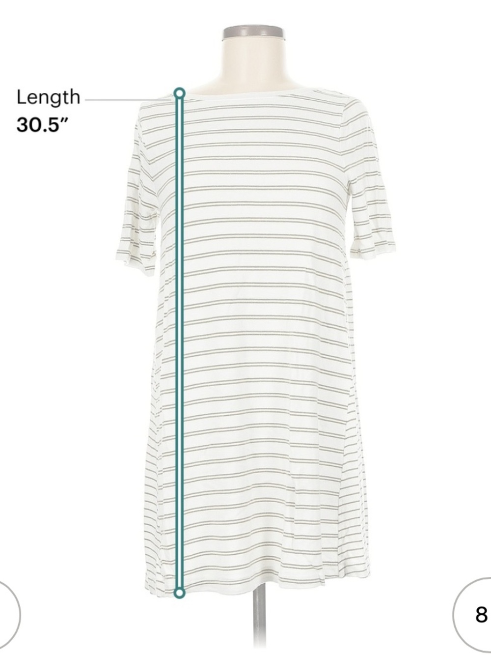 Lou & Grey Cream Dress with Black Thin Stripes - Picture 5 of 8